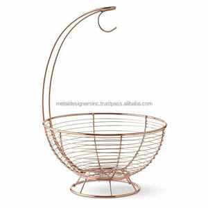 Corbeille à fruits en métal de style classique la plus vendue fil de fer de luxe pour accessoires de cuisine et utilisation alimentaire taux de gros - Product Image 4
