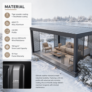 Pergola de jardin <span class=keywords><strong>en</strong></span> aluminium à toit ouvrant et fermable motorisé <span class=keywords><strong>4x3</strong></span> - Product Image 3