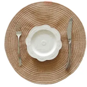 Alas meja makan Linen alas meja makan, alas tatakan mangkuk tahan air dekorasi meja bantalan kain alas insulasi