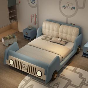 <span class=keywords><strong>Lit</strong></span> <span class=keywords><strong>superposé</strong></span> sur le thème de la voiture pour garçon avec rembourrage en lin de rangement pour garde-corps-Confortable pour le salon et l'hôtel - Product Image 4