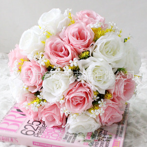 Ramo de Flores Artificiales, 18 Cabezas de Rosas de Plástico con Tallos, Flores Artificiales para Ramos de Novia, Centro de Mesa para Bodas - Product Image 4