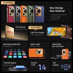 Teléfono Inteligente 5G Resistente IP68 a Prueba de Golpes, 7150mAh, Android 14, 8+256GB, NFC, GSM Global Desbloqueado, Pantalla de 6.88 Pulgadas, Cámara Principal de 50MP, Fossibot F112 - Product Image 6