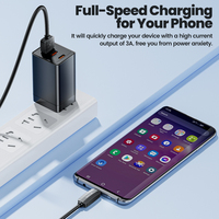 Cable USB-A a USB-C de Silicona Toocki 3A de Carga Rápida y Recuperación Rápida, Cable Cargador Tipo C Antienredos para Teléfono