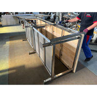 Table de travail robuste en acier inoxydable à prix abordable avec plateau en bois et hauteur réglable, idéale pour l'emballage et la préparation alimentaire