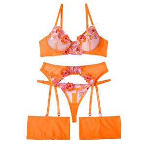Nieuw Design Valentijnsdag 4-delig Sexy Erotisch Ondergoed Kant Lingerie Fruitkleur Transparante Dameslingerie Sets - Product Image 4