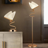 Lampe sur pied de luxe nordique, lampe de table LED papillon créative et minimaliste pour salon et chambre à coucher