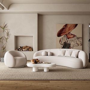 Sillón Zxm Pequeño de Tela Bouclé, Estilo Lounge, para Relajarse, Moderno y Lujoso, Sofá Individual para Sala de Estar - Product Image 6