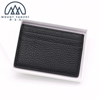 Dompet Kartu Desain Baru Berkualitas Tinggi Logo Kustom Minimalis Tipis Kulit Asli Anti RFID Tempat Kartu Kredit Bisnis