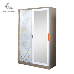 Armario Metálico Deslizante de 2 Puertas para Dormitorio o Sala de Estar, Guardarropa Metálico con Puertas Corredizas - Product Image 1