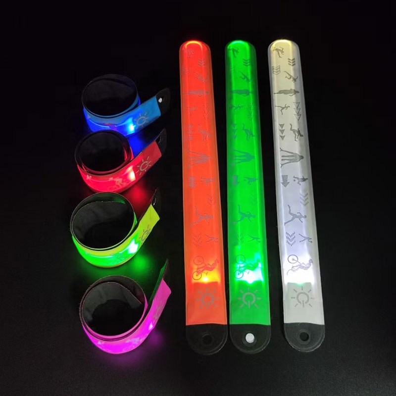 Браслеты ночной безопасности, светодиодная подсветка, отражающий ремень на запястье, светодиодная повязка на руку для бега