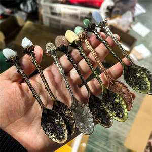 Cucharas <span class=keywords><strong>de</strong></span> Té Decorativas <span class=keywords><strong>de</strong></span> Aleación <span class=keywords><strong>de</strong></span> Cristal Multicolor al por Mayor, Cucharas <span class=keywords><strong>de</strong></span> Café <span class=keywords><strong>de</strong></span> Aleación con Piedras <span class=keywords><strong>de</strong></span> Cristal, Cucharas <span class=keywords><strong>de</strong></span> Bruja para Regalo - Product Image 1