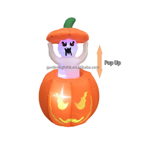 6FT Pop-up Ghost Pumpkin Inflatable Outdoor Halloween Decoration LED Light <b>DC</b> <b>Power</b> <b>Supply</b> for Yard Party Lawn Christmas Lights - Product Image 2