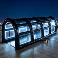 Tente publicitaire gonflable en tissu Oxford de 10 à 12 pieds avec fenêtres transparentes pour événements en plein air, promotion de la marque