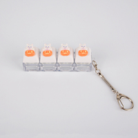 Porte-clés personnalisé avec logo 2D 3D, jouet anti-stress lumineux, clavier transparent à 4 touches avec ou sans éclairage