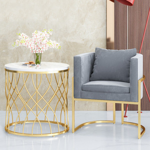 Sillón de terciopelo verde moderno, tapizado, con estructura metálica para sala de estar o dormitorio - Product Image 4