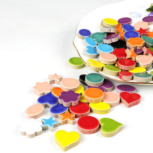 Mosaïque de céramique irrégulière multicolore, étoiles, rondes, fleurs, ellipses, pierres pour la fabrication de bricolage, artisanat, loisirs créatifs, décoration murale - Product Image 6