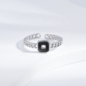 wholesale plata 925 sterling silver shell round <b>ring</b> Everyday Wear open gemstone summer unique chain fashion women <b>finger</b> <b>rings</b> - Product Image 2