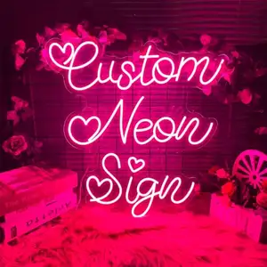 Pengiriman cepat akrilik PVC LED pasang dinding lucu tanda Neon dekorasi ruang pernikahan pesta tanda Neon kustom desain baru estetika