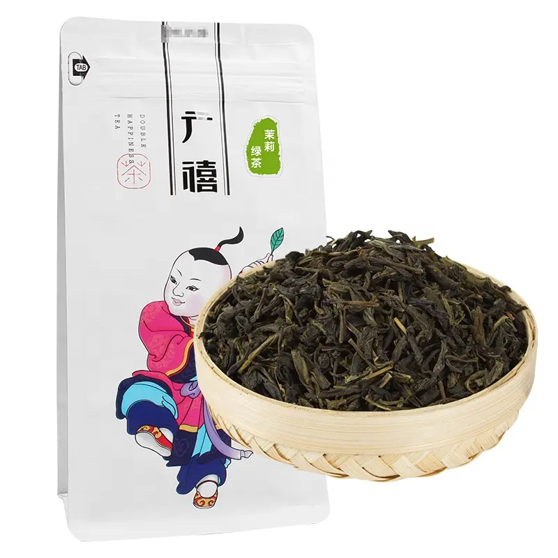 300g Double Happiness China Jasmine Green Tea Leaf Organic Tea Bulk for Bubble Tea