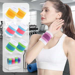 Custom Colorful Nylon Sports Wristband Sweat-Absorbent Towel Wrist Guard Yoga Fitness Gym Badminton Elastic Hand Guard Fashion