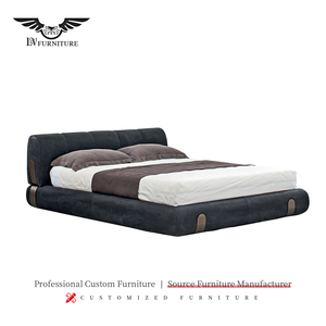 Letto Matrimoniale Moderno Personalizzabile di Lusso Minimalista per Arredamento Villa, Pezzo d'Arredo Artistico Unico e di Design - Product Image 1