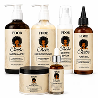 Ensemble de soins capillaires naturels et biologiques Chebe, kit de traitement capillaire à base de plantes en 6 pièces, shampoing, après-shampoing et huile certifiés GMP, vente en gros OEM