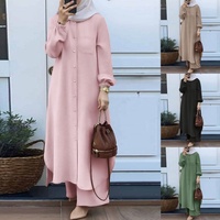 Vêtements pour femmes musulmanes S-5XL, style arabe, ensembles deux pièces, chemises à manches longues et pantalons pour femmes