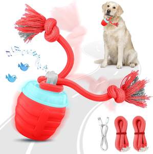 Mainan Bola Anjing Interaktif Otomatis Bergerak dengan Sensor Gerak, Dapat Diisi Ulang via USB, Dilengkapi Tali - Product Image 2