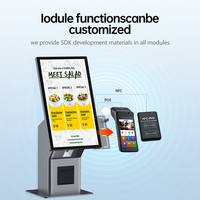 Kiosque de paiement à écran tactile de 21,5 pouces à montage au plafond pour intérieur, avec SDK, reconnaissance faciale, système d'exploitation Android/Windows pour la commande en libre-service