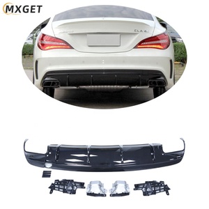 Diffusore Posteriore in Fibra di Carbonio Stile CLA45 con Splitter Laterali e Terminali per Mercedes-<span class=keywords><strong>Benz</strong></span> Classe <span class=keywords><strong>CLA</strong></span> W117 CLA200 250 CLA45 AMG 2014-2019 - Product Image 2