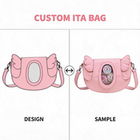 Sac à bandoulière personnalisé en forme de selle avec fenêtre ovale transparente, sac Ita de collection Anime Y2K, sac à bandoulière Sweet Girl Itabag
