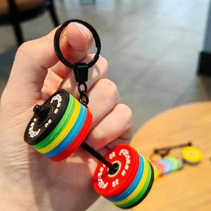 Llavero Creativo de PVC con Diseño de Mini Barra de Pesas, Colgante para Mochila Escolar, Regalo, Marca OEM, Hecho en China, Llavero de Levantamiento de Pesas - Product Image 4