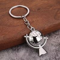 Porte-clés mousqueton mini globe en métal World Traveler avec impression UV, motifs vintage et de dessins animés pour les aventuriers du monde entier