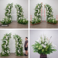 Hochwertiger Maßgefertigter Seidenstoff Bestseller Grüner Künstlicher Blumenbogen Romantischer Stil Hochzeitsdekoration Hintergrund