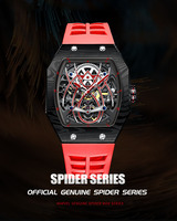 Reloj con movimiento mecánico automático para hombre, pulsera con correa de goma de lujo, edición Spider
