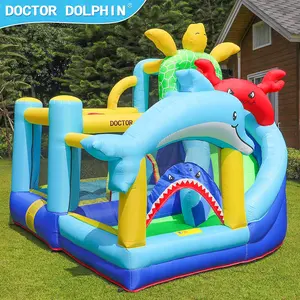 Doctor Dolphin-casa de rebote comercial inflable para niños, diseño de dibujos animados personalizado de Pvc, venta al por mayor