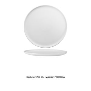 Assiette à dîner M1934 Riga empilable en porcelaine blanche 26 cm, fournitures de restauration hôtelière, vaisselle en gros - Product Image 3