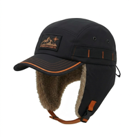 Casquette de baseball d'hiver coupe-vent avec cache-oreilles, doublure polaire, pour ski et chasse, bonnet trapper à boucle réglable, logo personnalisé pour homme, idéal pour les activités de plein air