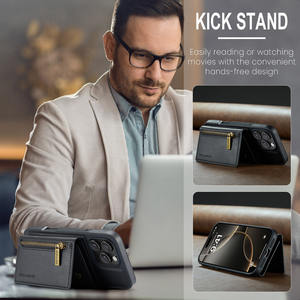 Nueva funda billetera de cuero de negocios de lujo con tarjetero diseño desmontable funda magnética para <span class=keywords><strong>iPhone</strong></span> 15 16 Pro Max funda para hombres - Product Image 6