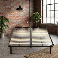 Cadre de lit intelligent Queen Size en acier inoxydable avec sommier à lattes, plateforme zéro gravité, robuste, durable, moderne et intelligent pour chambre à coucher