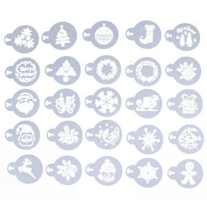 ลายฉลุโลหะลาเต้สำหรับตกแต่งเค้กที่ปัดฝุ่นกาแฟแม่แบบสำหรับศิลปะการตกแต่งตามสั่ง - Product Image 1