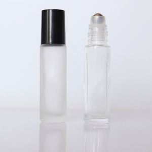 10ml Mini Clear <b>Roll</b> <b>on</b> Glass Bottles Empty Refillable Essential <b>Oil</b> <b>Perfume</b> Bottles with Stainless Steel Roller Ball Bamboo Lid - Product Image 2
