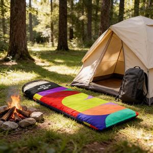 Sac de couchage individuel Coupe du Monde <span class=keywords><strong>FIFA</strong></span> 2026 – Design vague dégradée vibrante, léger, facile à ranger et à transporter pour le camping en extérieur - Product Image 3