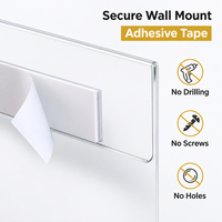 Support mural transparent en lucite sur mesure, vente en gros, OEM ODM, pochette autocollante en acrylique pour cartes, directement de l'usine