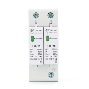<span class=keywords><strong>Protector</strong></span> Contra Sobretensiones CA 20KA 385V T2 2P SPD, Protección Contra Rayos, Dispositivos <span class=keywords><strong>de</strong></span> Protección Contra Sobretensiones <span class=keywords><strong>de</strong></span> Fábrica LEIHAO para Sistemas <span class=keywords><strong>de</strong></span> Energía Solar, CE - Product Image 1