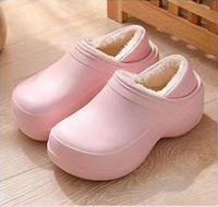 Chaussures d'intérieur pour femmes, automne-hiver-printemps, avec semelle super épaisse en EVA, antidérapantes, doublure en coton imperméable et peluche