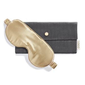 Hot bán tùy chỉnh thêu logo nhãn có thể điều chỉnh dây đeo lụa mặt nạ mắt 3D với ngủ - Product Image 3