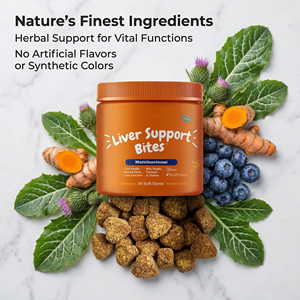 Soporte para el hígado Mordeduras Masticables suaves Aceite de Palma Curcumina Extracto de cúrcuma Lecitina de girasol Cardo Mariano Suplemento para el cuidado de <span class=keywords><strong>la</strong></span> salud de mascotas Perro - Product Image 4