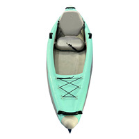 Kayak gonflable transparent 2 personnes avec logo personnalisé coque PVC + EVA pour la pêche avec conception de point de chute pour 1 personne pour l'utilisation du lac