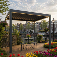 Pergola bioclimatique de luxe en aluminium avec toit à lames orientables, gazebo moderne, auvent motorisé imperméable pour balcon extérieur, jardin, terrasse